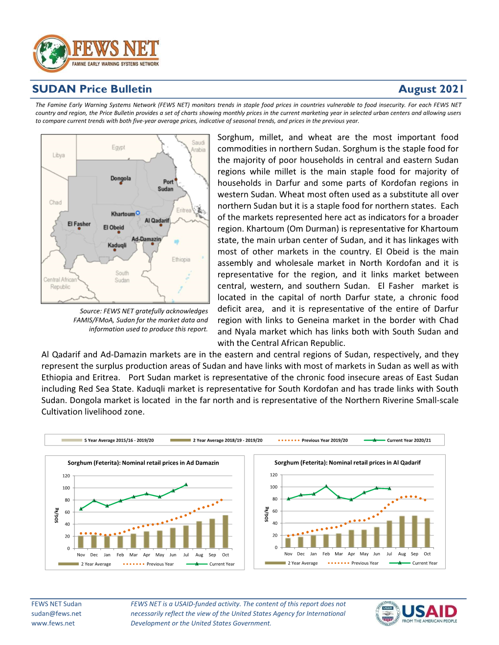 SUDAN Price Bulletin August 2021