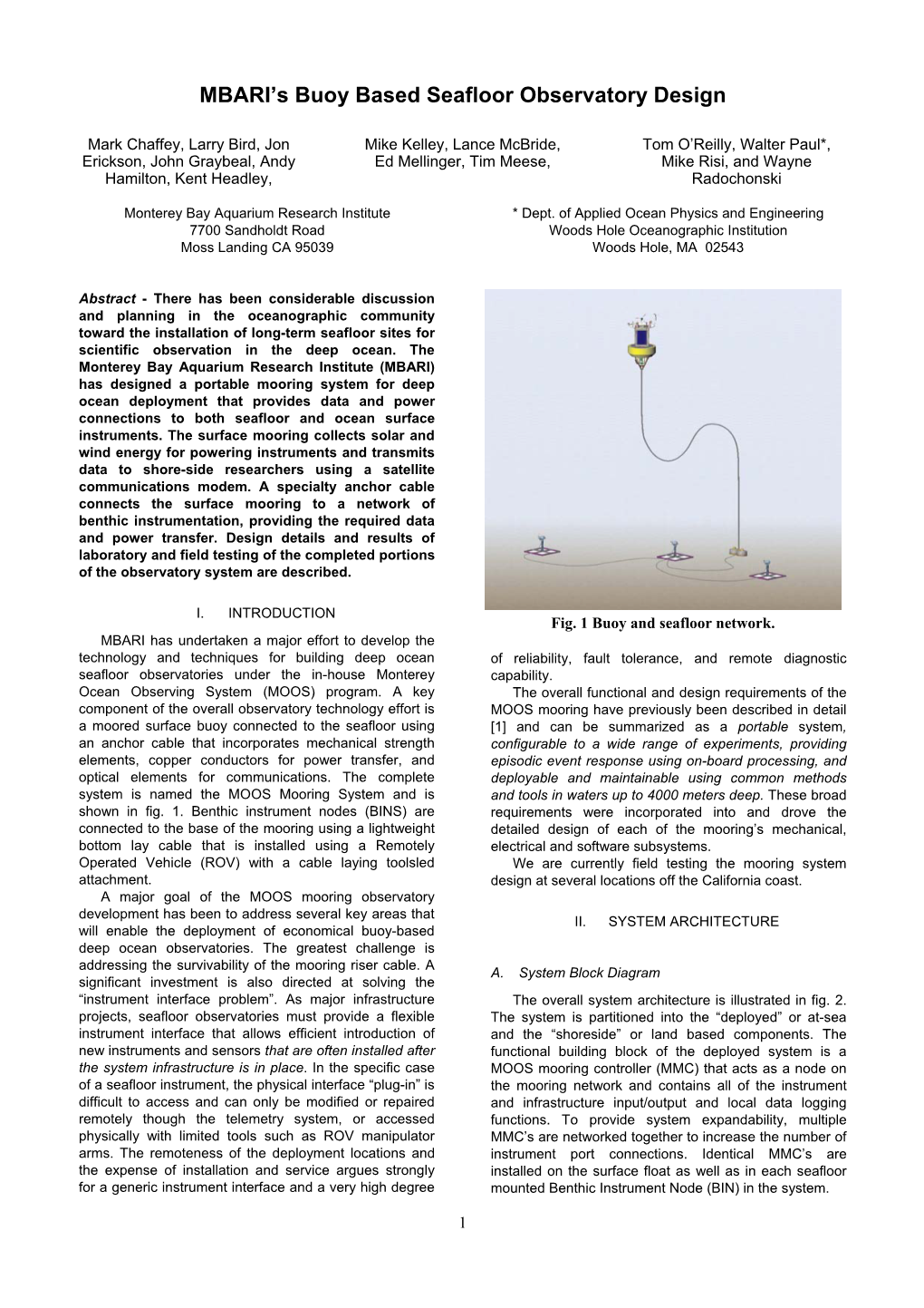 MBARI's Buoy Based Seafloor Observatory Design (PDF)