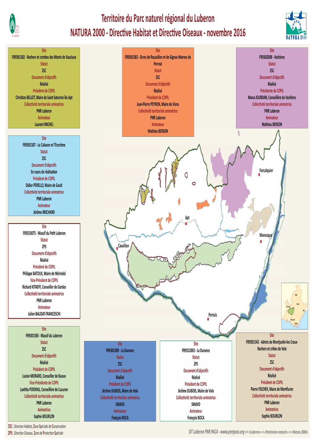 Territoire Du Parc Naturel Régional Du Luberon NATURA 2000 - Direcɵ Ve Habitat Et Direcɵ Ve Oiseaux - Novembre 2016