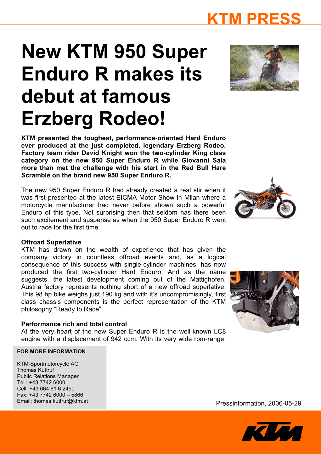New KTM 950 Super Enduro R Makes Its Debut at Famous Erzberg Rodeo!