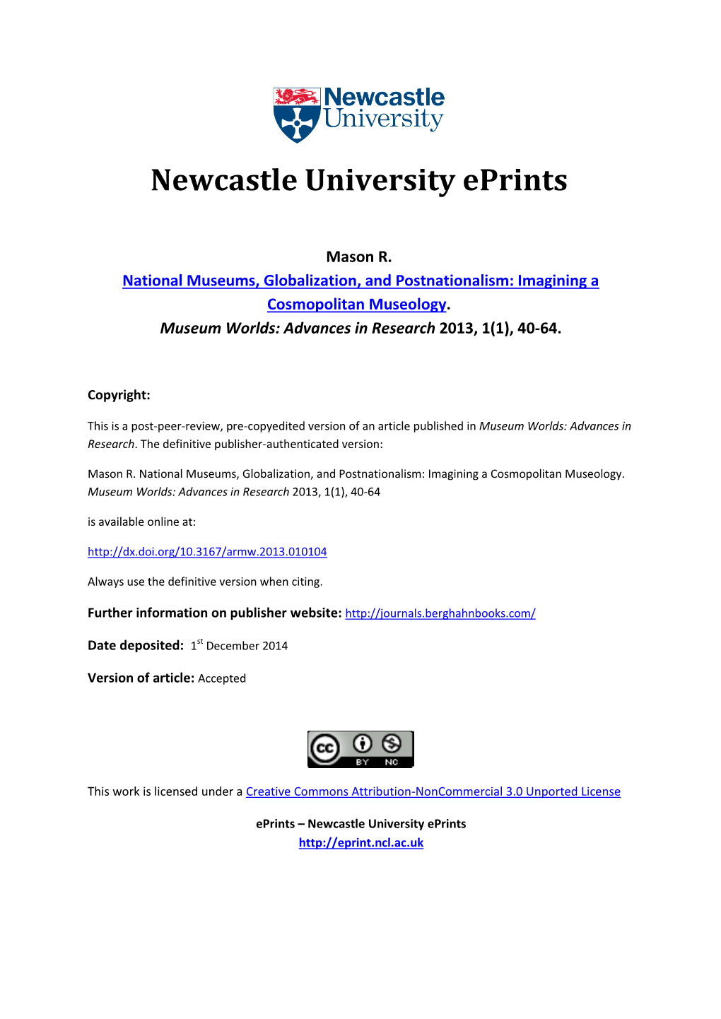 Newcastle University Eprints