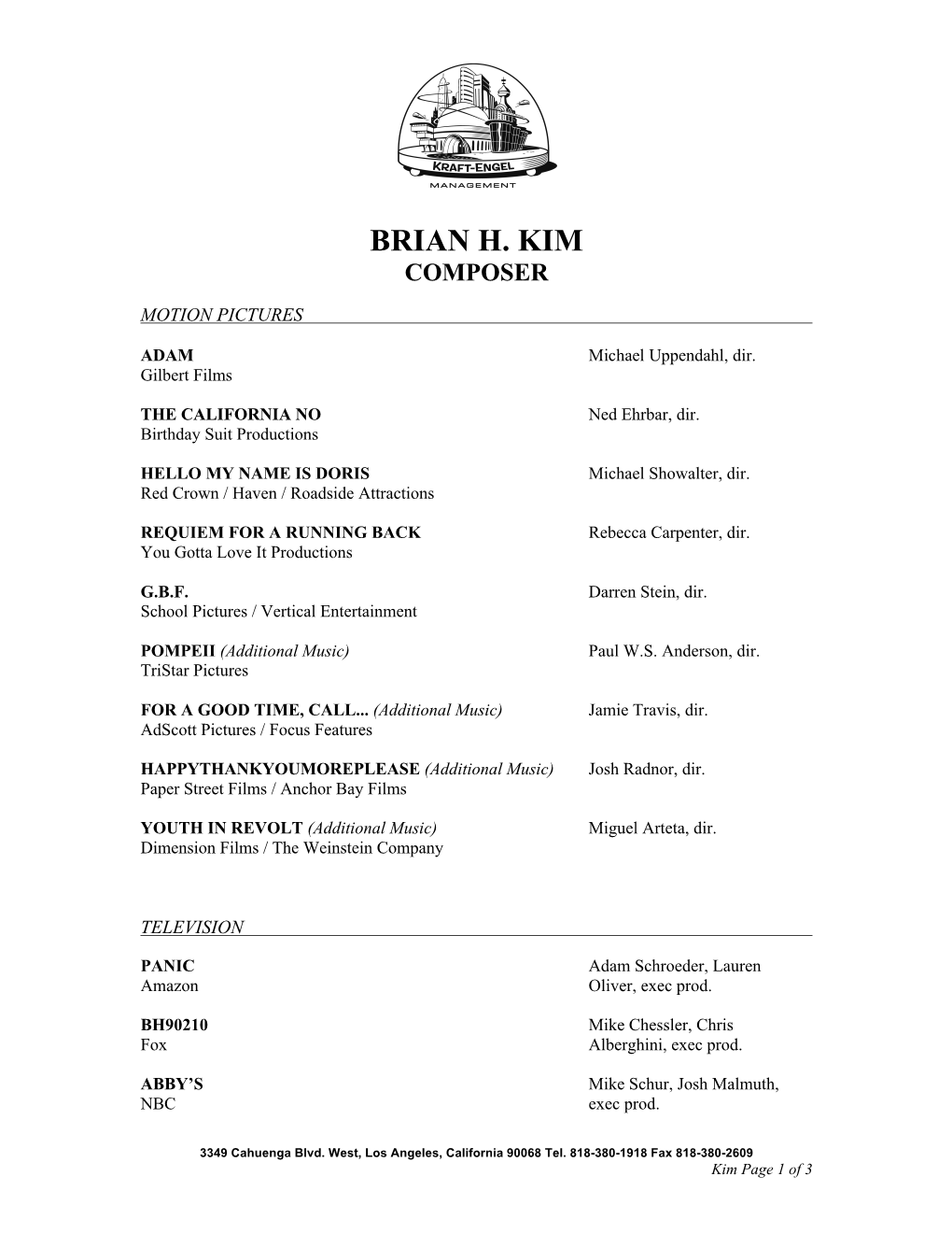 Brian H. Kim Composer