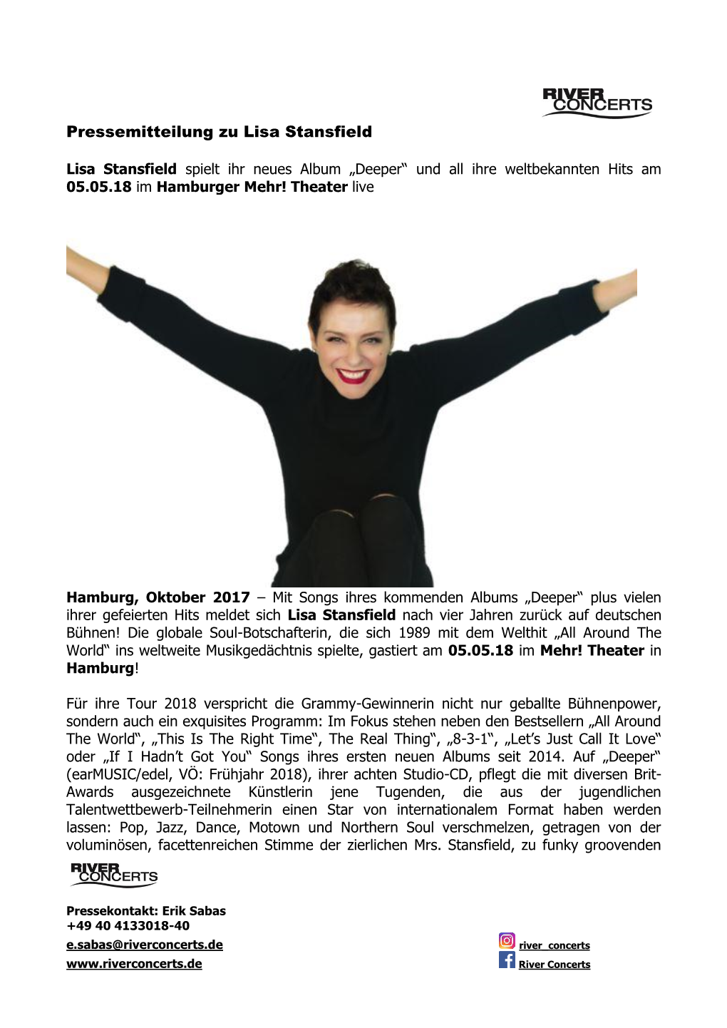 Pressemitteilung Zu Lisa Stansfield