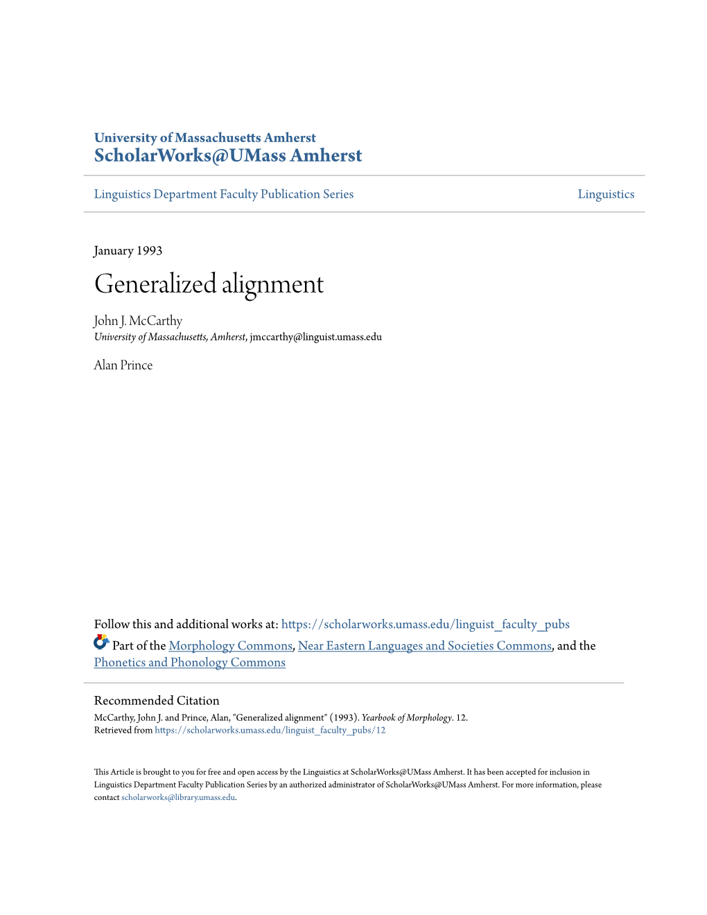 Generalized Alignment John J