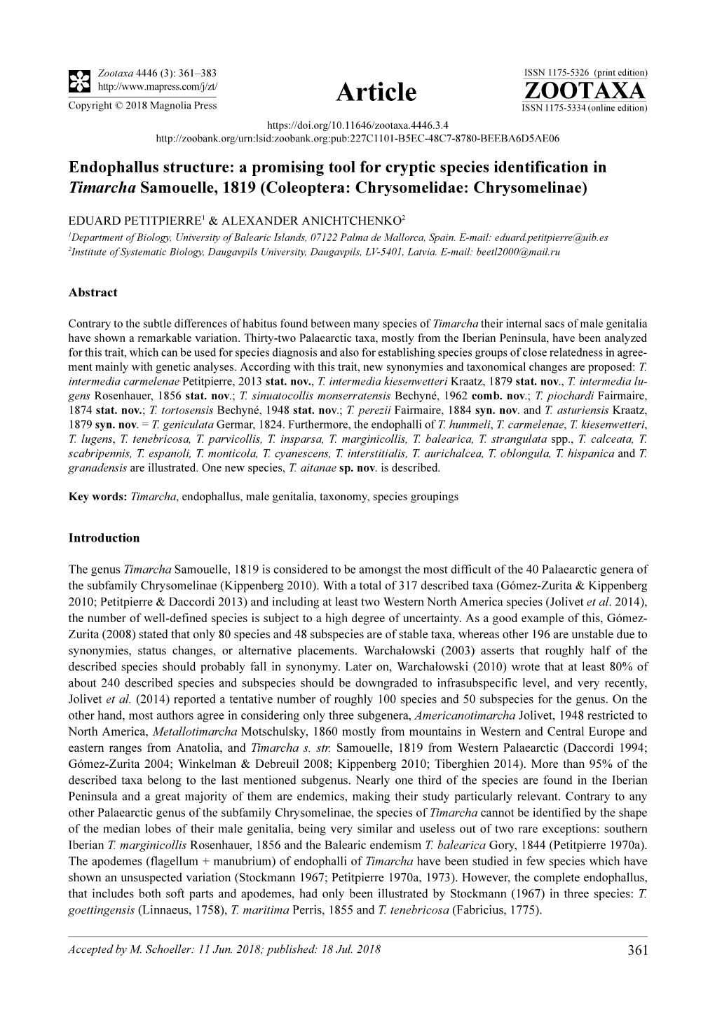 Endophallus Structure: a Promising Tool for Cryptic Species Identification in Timarcha Samouelle, 1819 (Coleoptera: Chrysomelidae: Chrysomelinae)