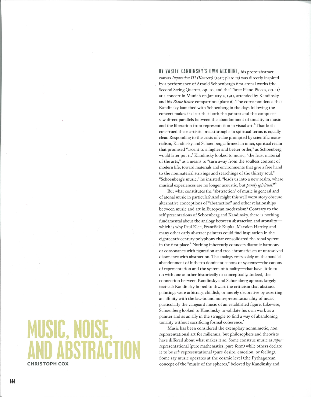 Music, Noise, and Abstraction