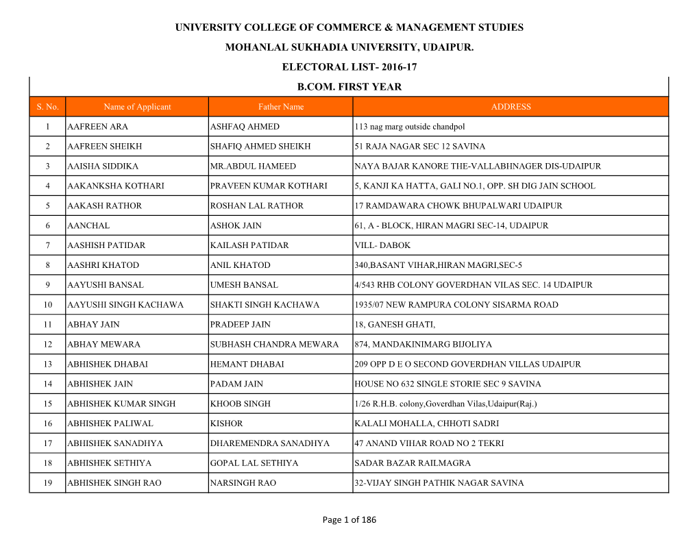 University College of Commerce & Management