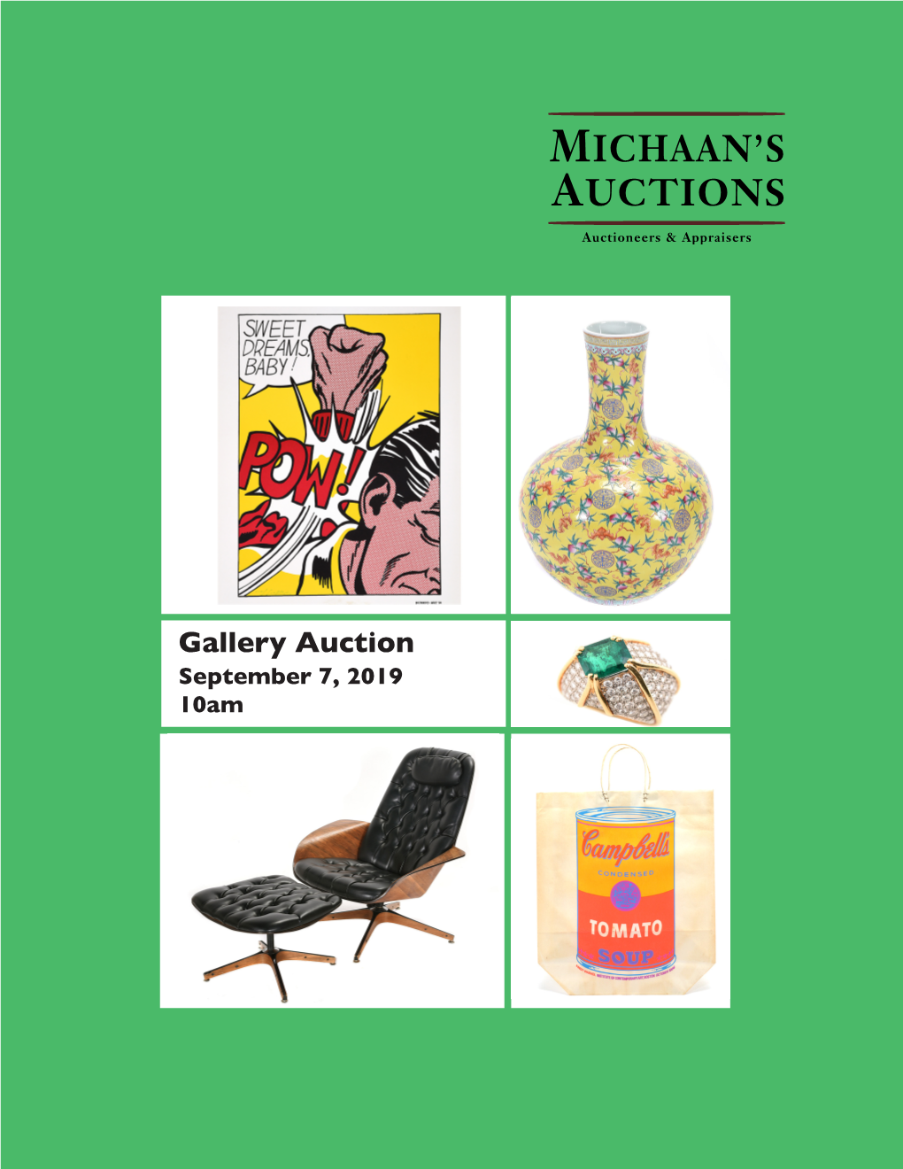 Gallery Auction September 7, 2019 10Am Featuring Fine Art, Furniture, Decorative Arts, Asian Art & Gallery Auction Jewelry