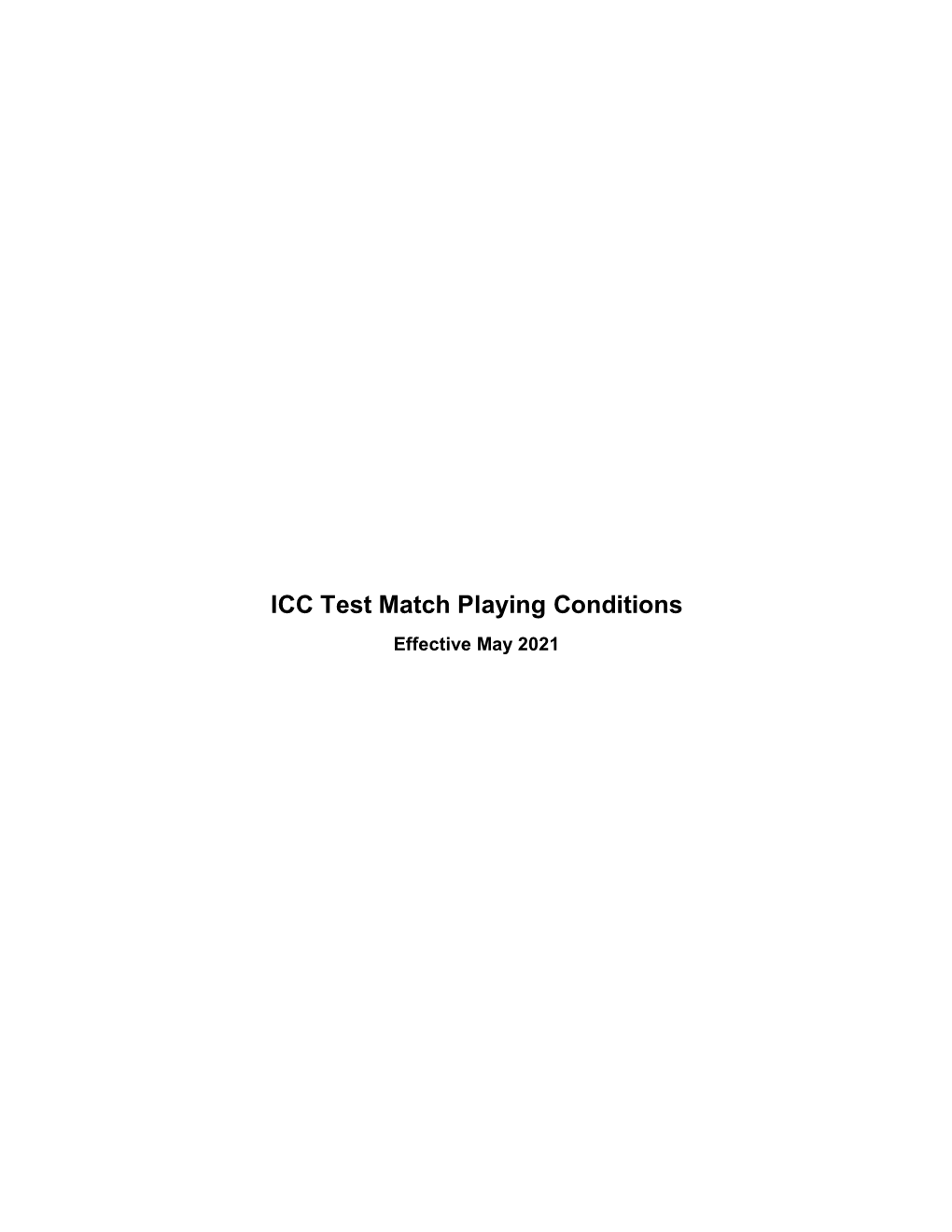 WTC Playing Conditions