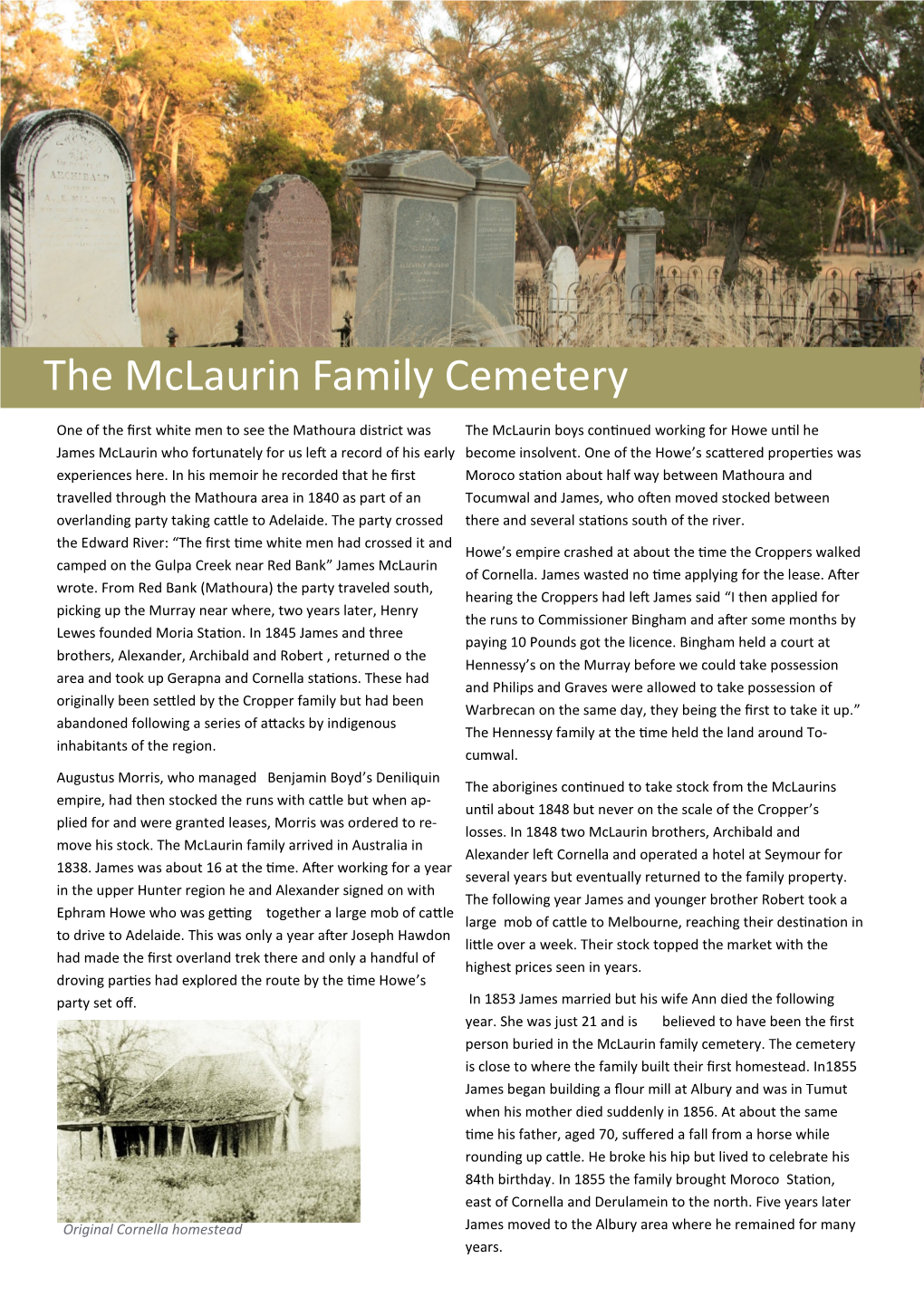 The Mclaurin Family Cemetery