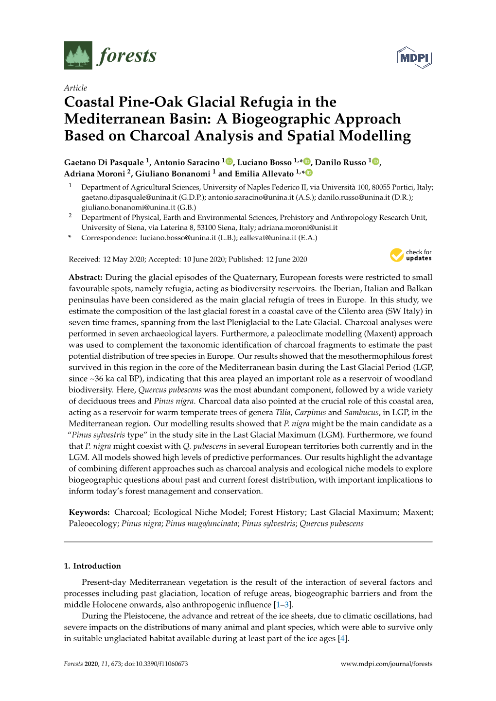 Coastal Pine-Oak Glacial Refugia in the Mediterranean Basin: a Biogeographic Approach Based on Charcoal Analysis and Spatial Modelling