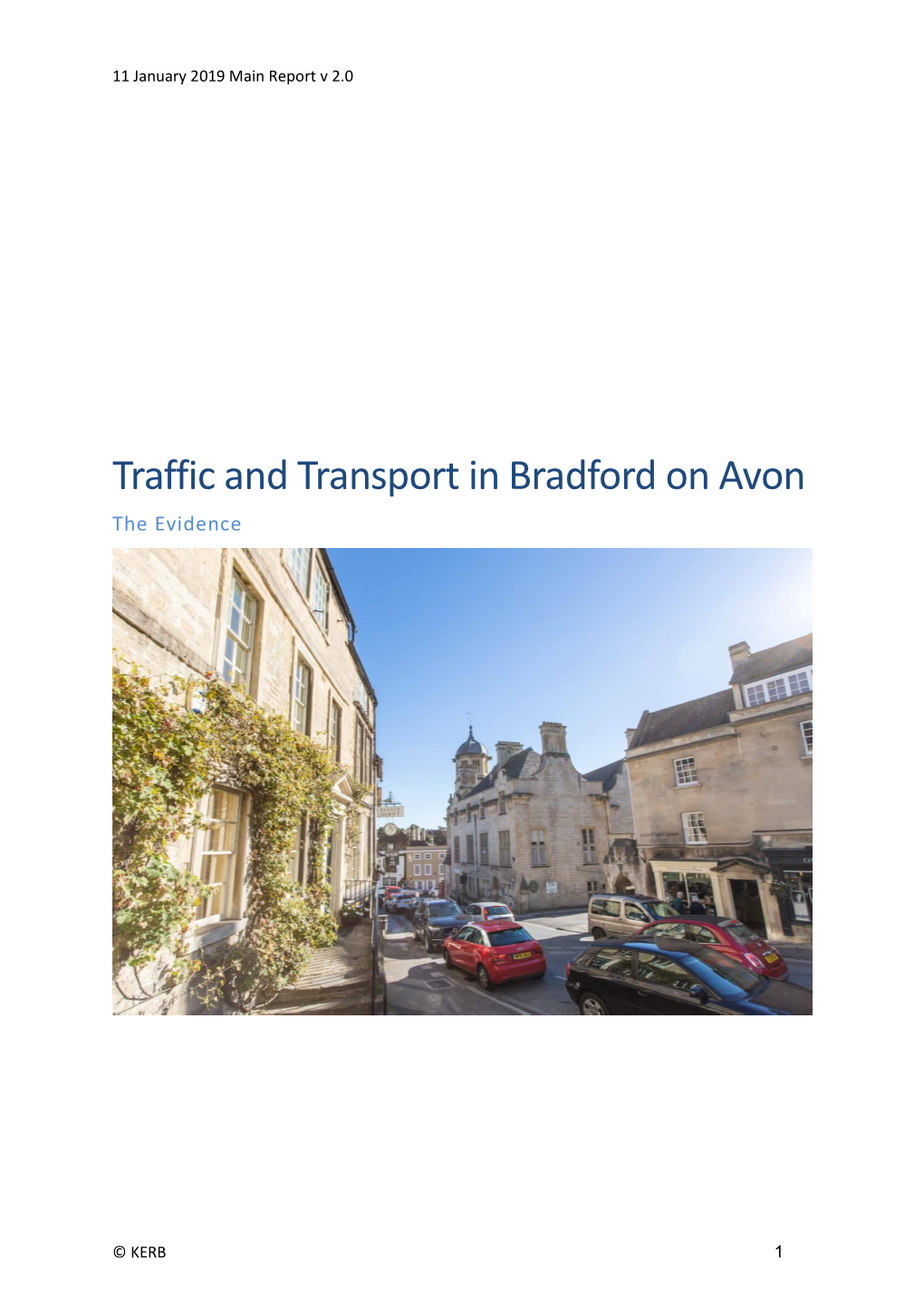 Traffic and Transport in Bradford on Avon the Evidence