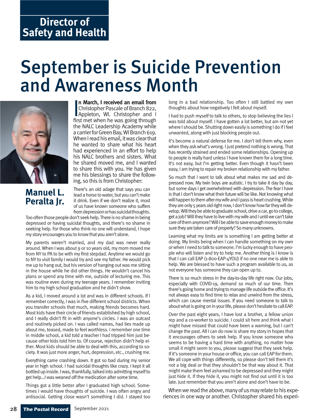 September Is Suicide Prevention and Awareness Month N March, I Received an Email from Long in a Bad Relationship
