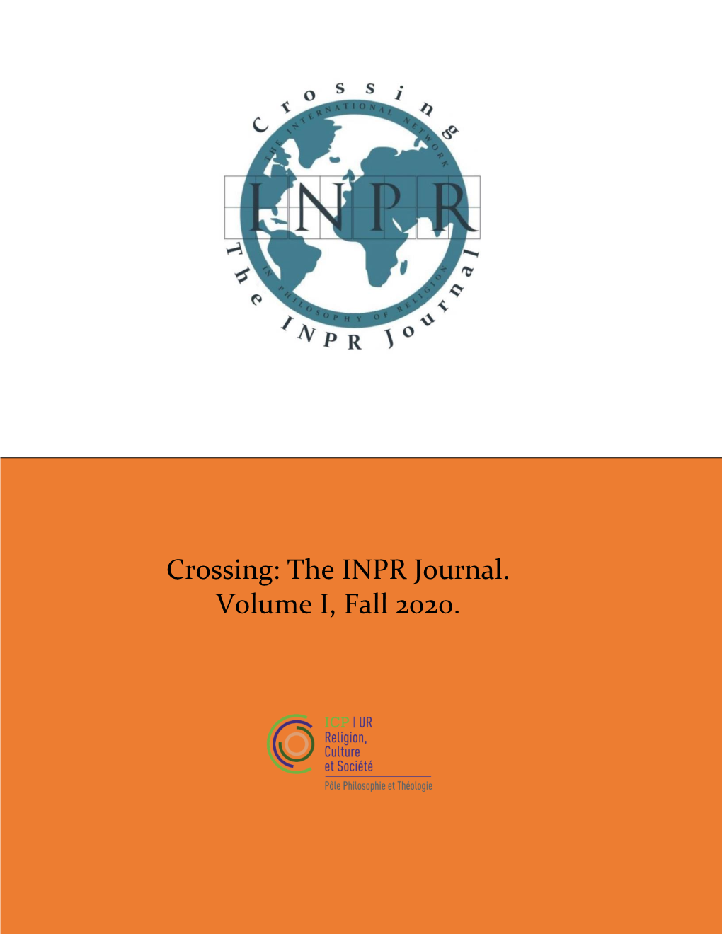 The INPR Journal. Volume I, Fall 2020