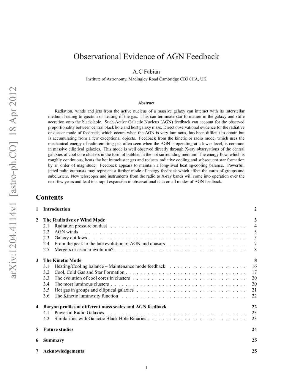 Observational Evidence of AGN Feedback