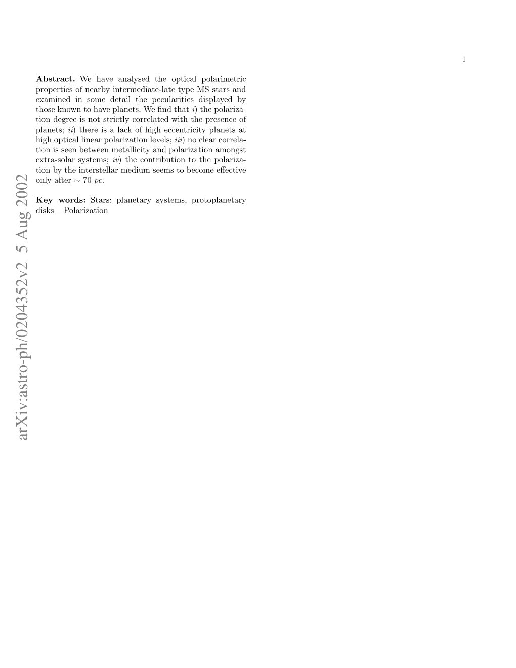 Polarization Statistics of Extra-Solar Systems