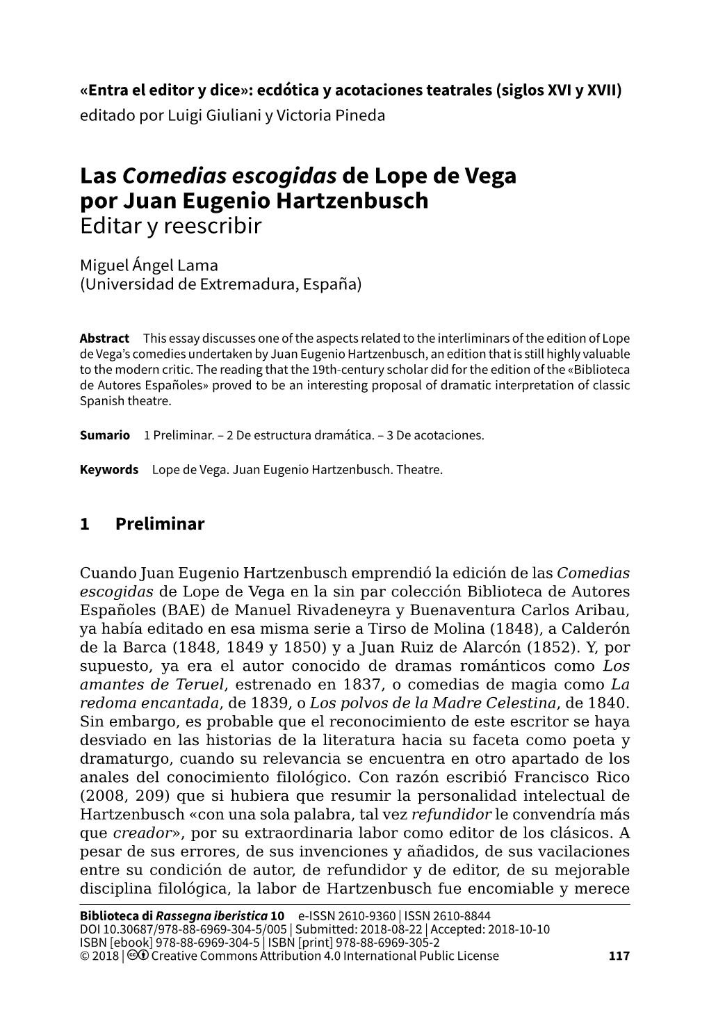 Las Comedias Escogidas De Lope De Vega Por Juan Eugenio Hartzenbusch Editar Y Reescribir