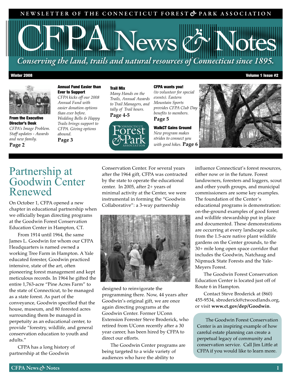 News Notes Conserving the Land, Trails and Natural Resources of Connecticut Since 1895