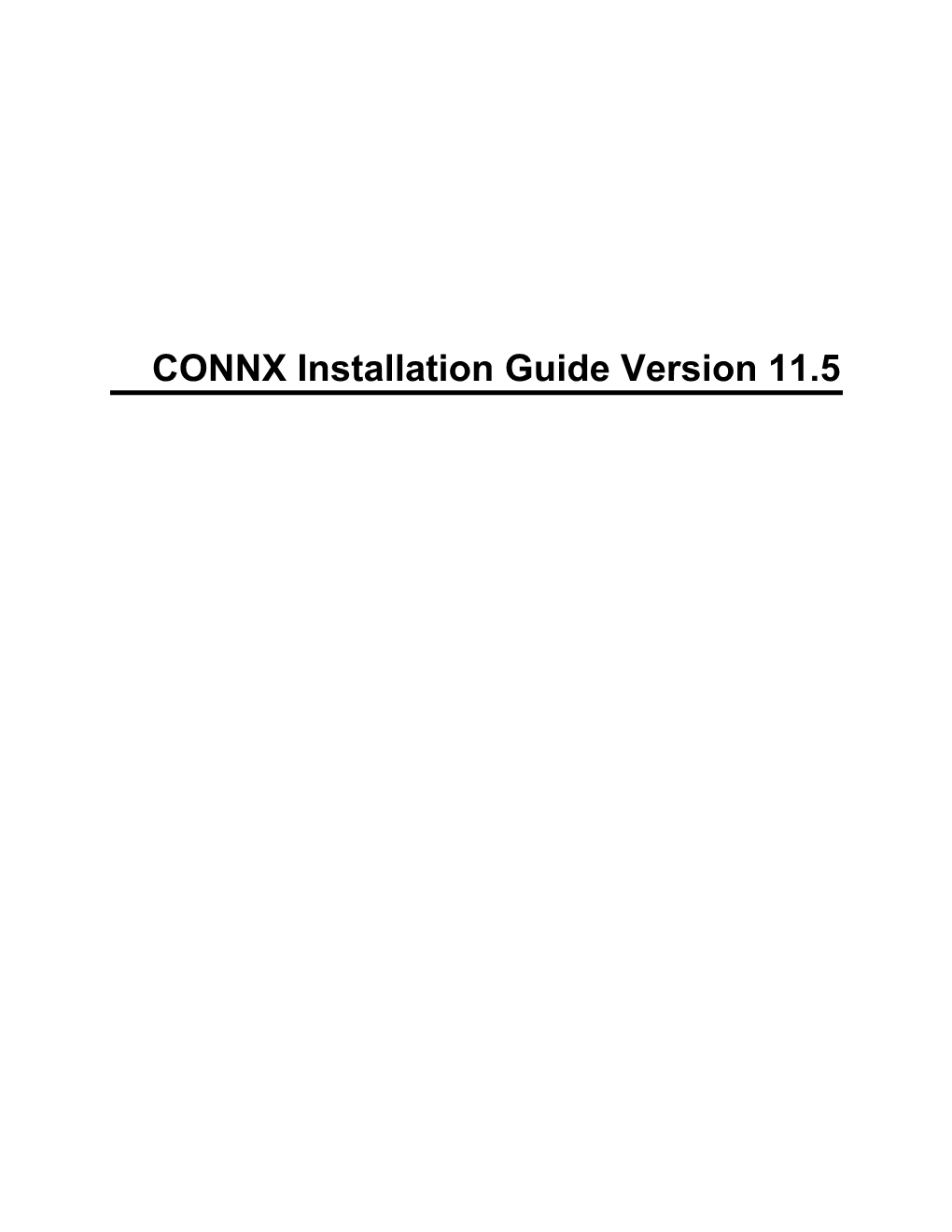 CONNX Installation Guide Version 11.5