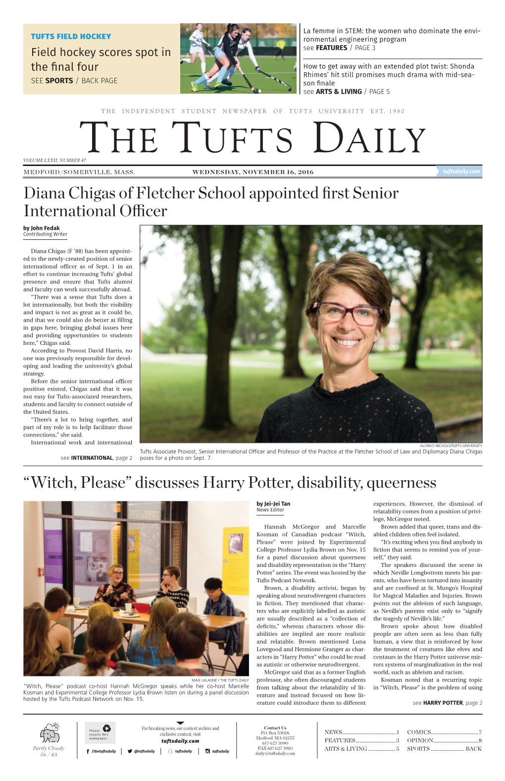 The Tufts Daily Volume Lxxii, Number 47