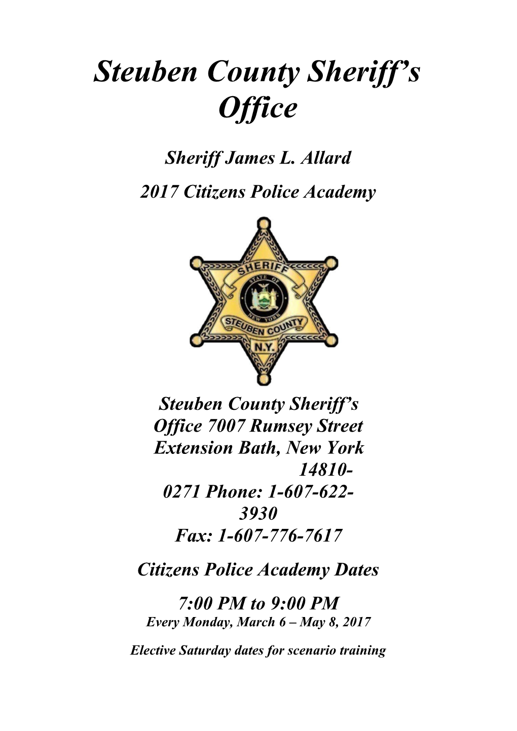 Steuben County Sheriff S Office