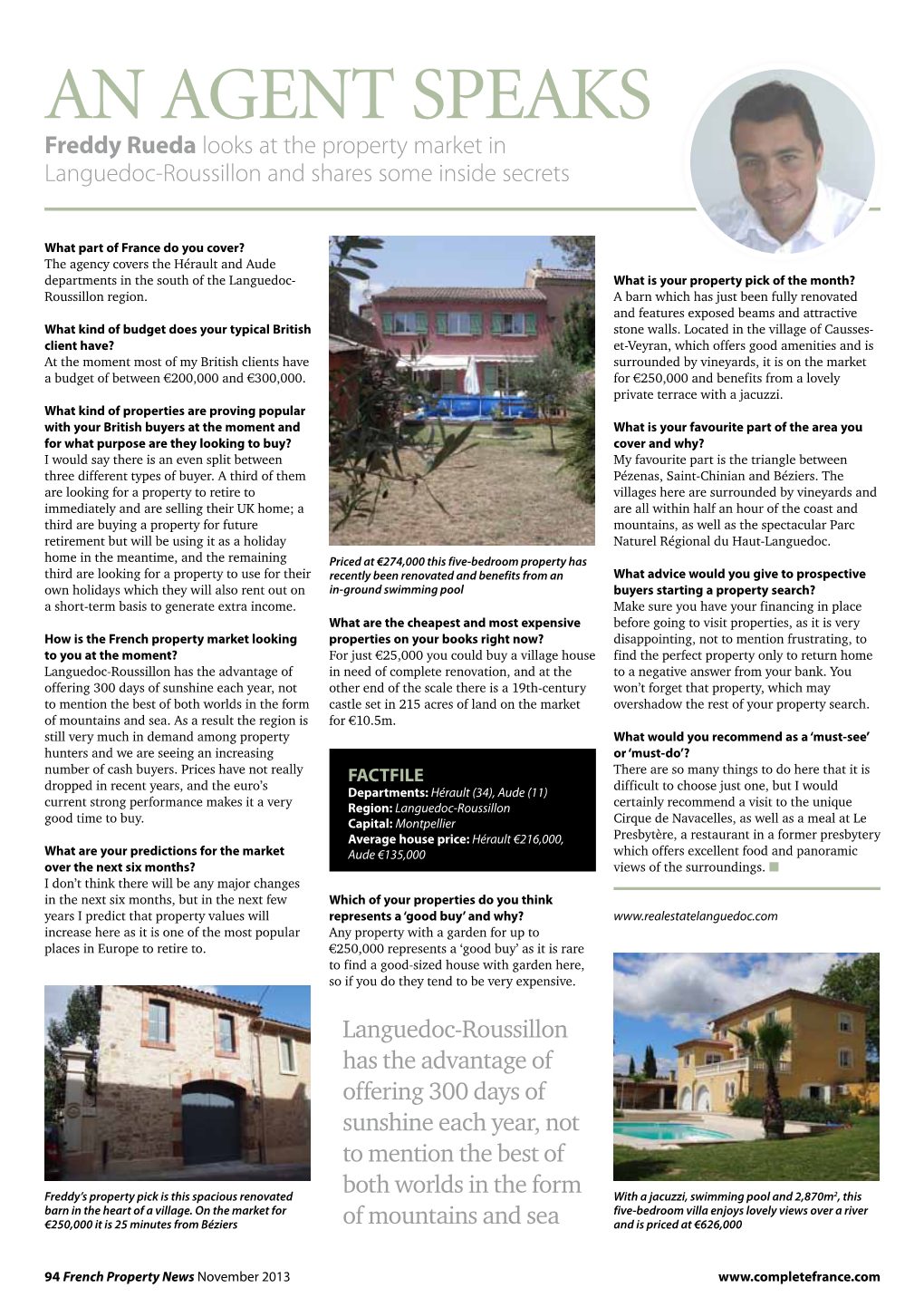 An Agent Speaks Freddy Rueda Looks at the Property Market in Languedoc-Roussillon and Shares Some Inside Secrets