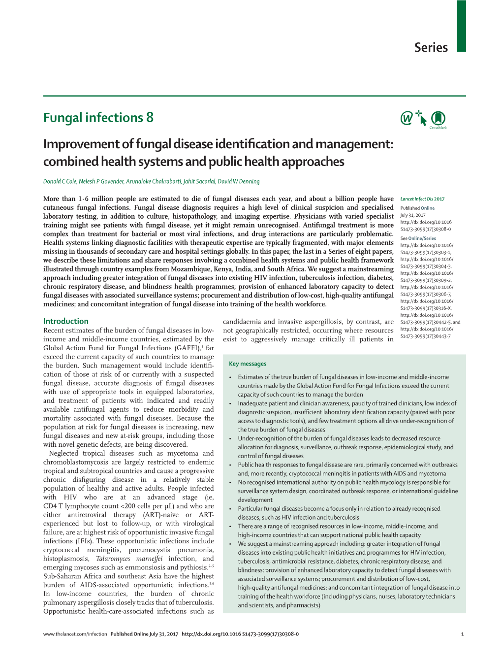 Series Fungal Infections 8 Improvement of Fungal Disease