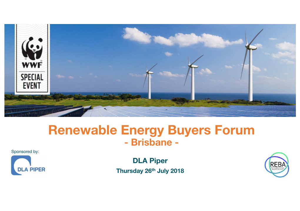 Renewable Energy Buyers Forum