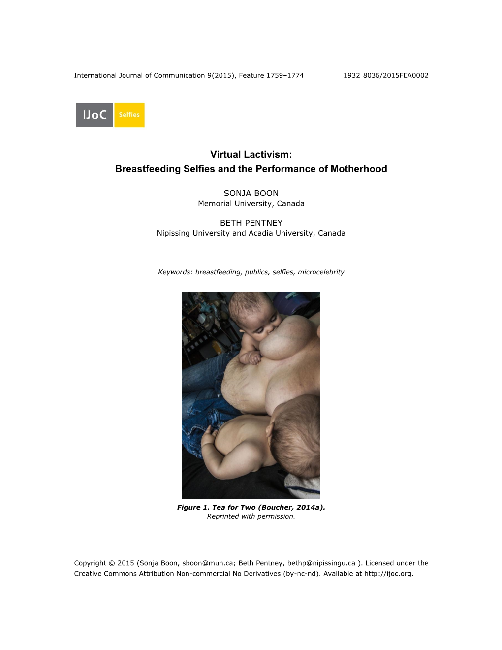 Breastfeeding Selfies and the Performance of Motherhood