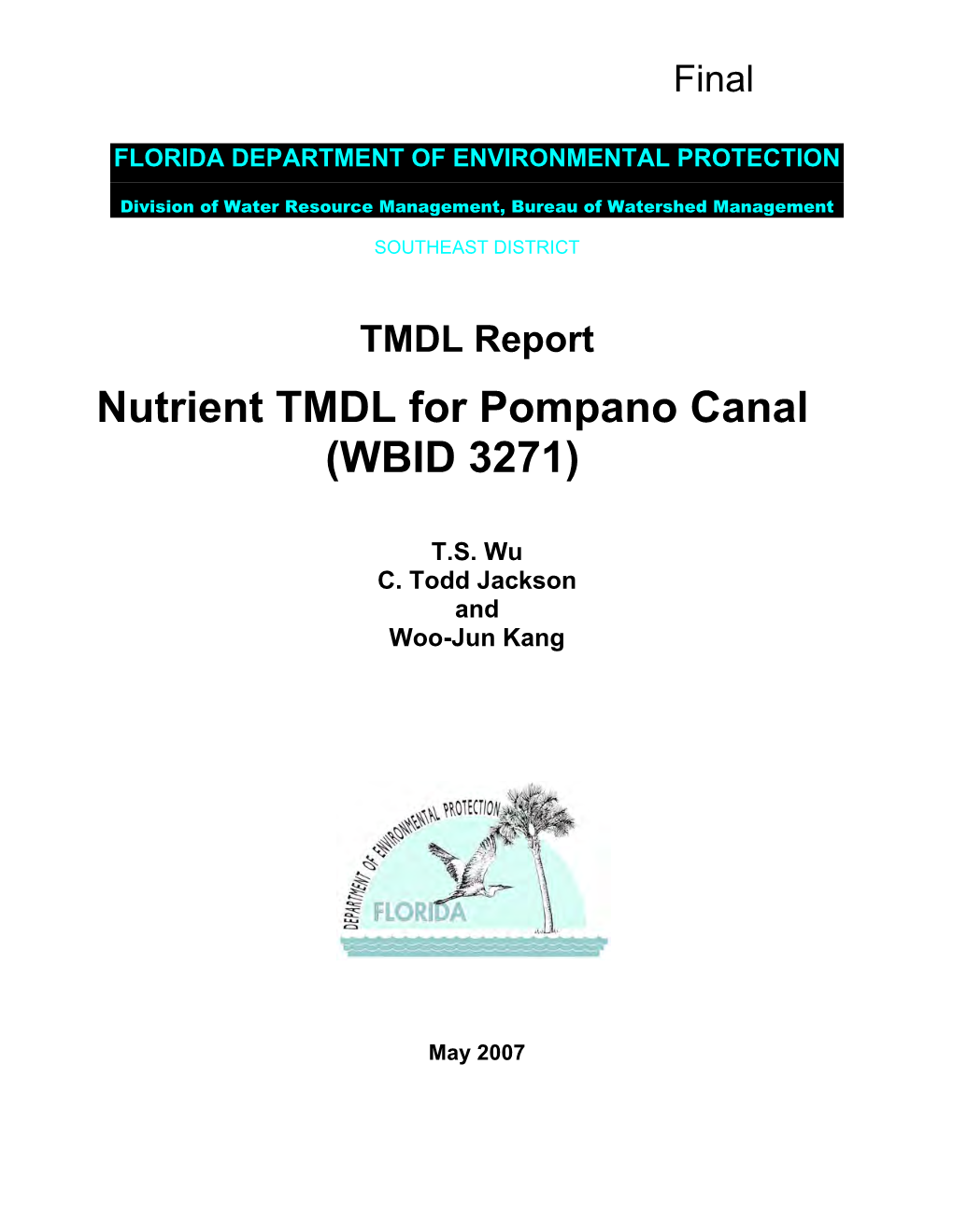 TMDL Report Nutrient TMDL for Pompano Canal