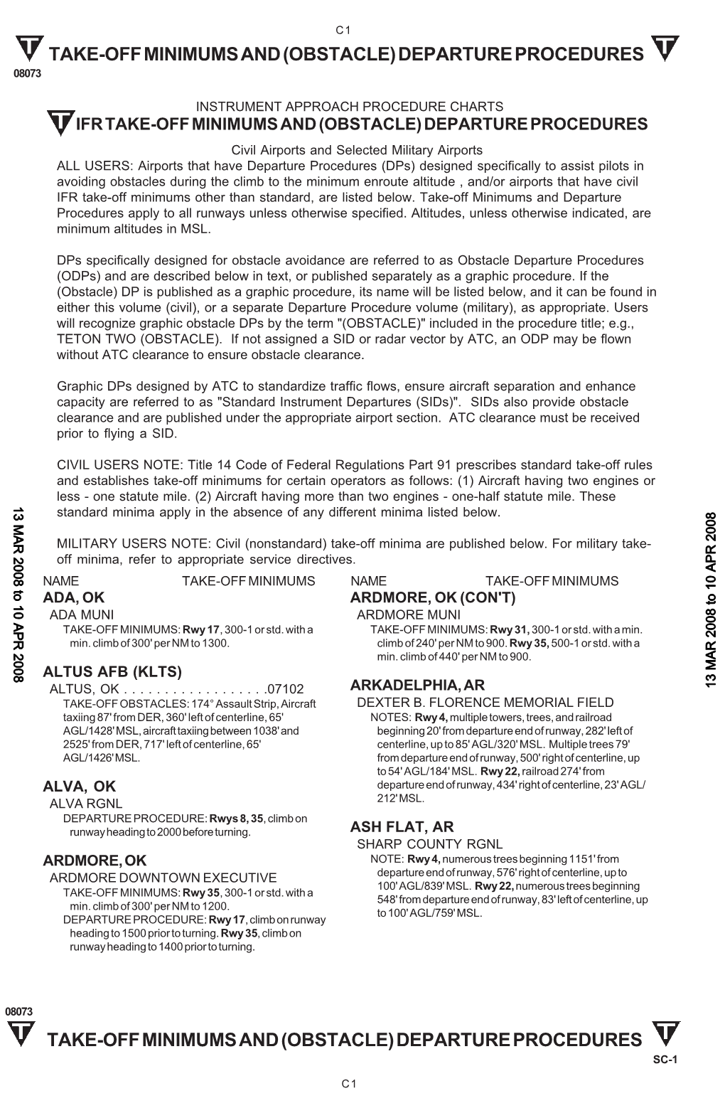 Departure Procedures 08073