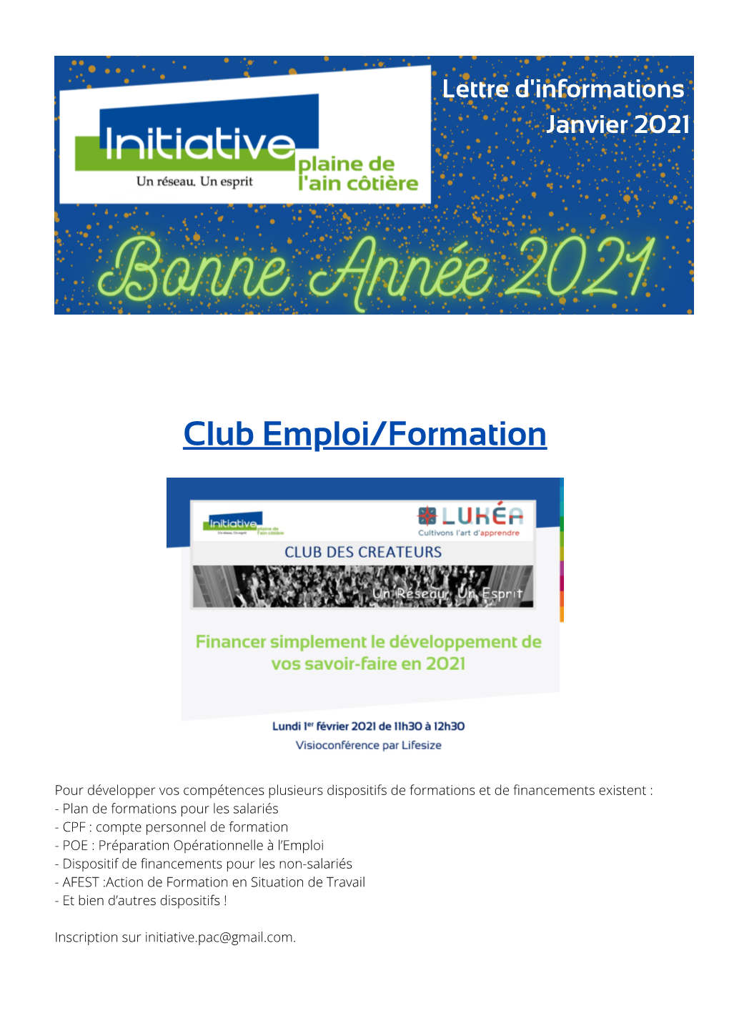 Lettre D'info 01/2021