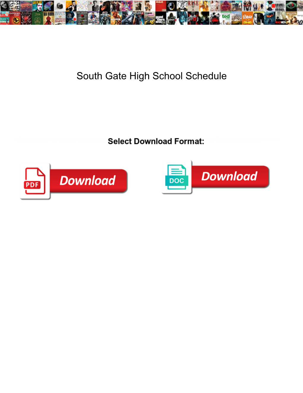 South Gate High School Schedule