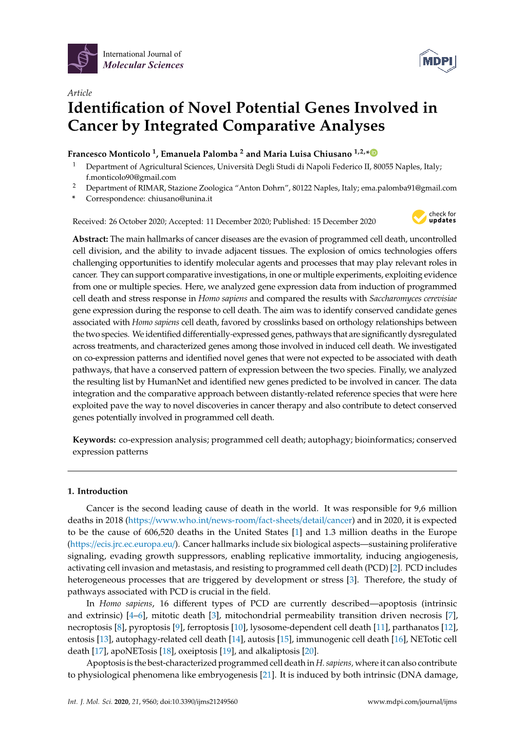 Identification of Novel Potential Genes Involved in Cancer by Integrated