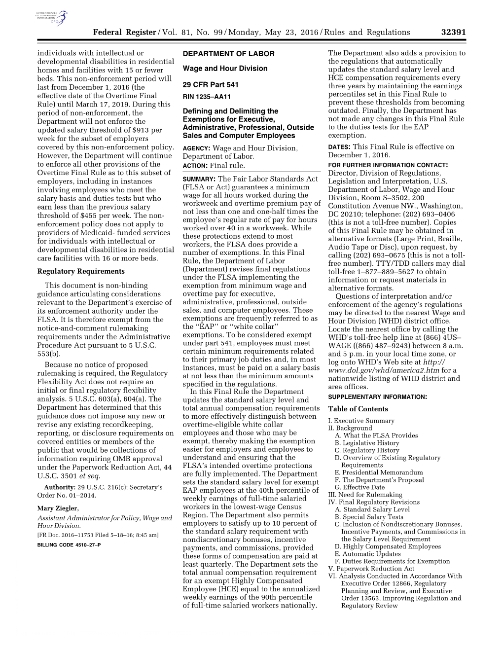 Federal Register/Vol. 81, No. 99/Monday, May 23, 2016/Rules