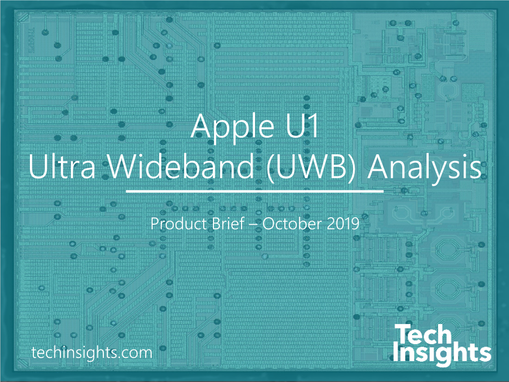 Apple U1 Ultra Wideband (UWB) Analysis