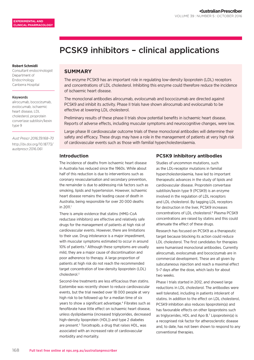 PCSK9 Inhibitors – Clinical Applications