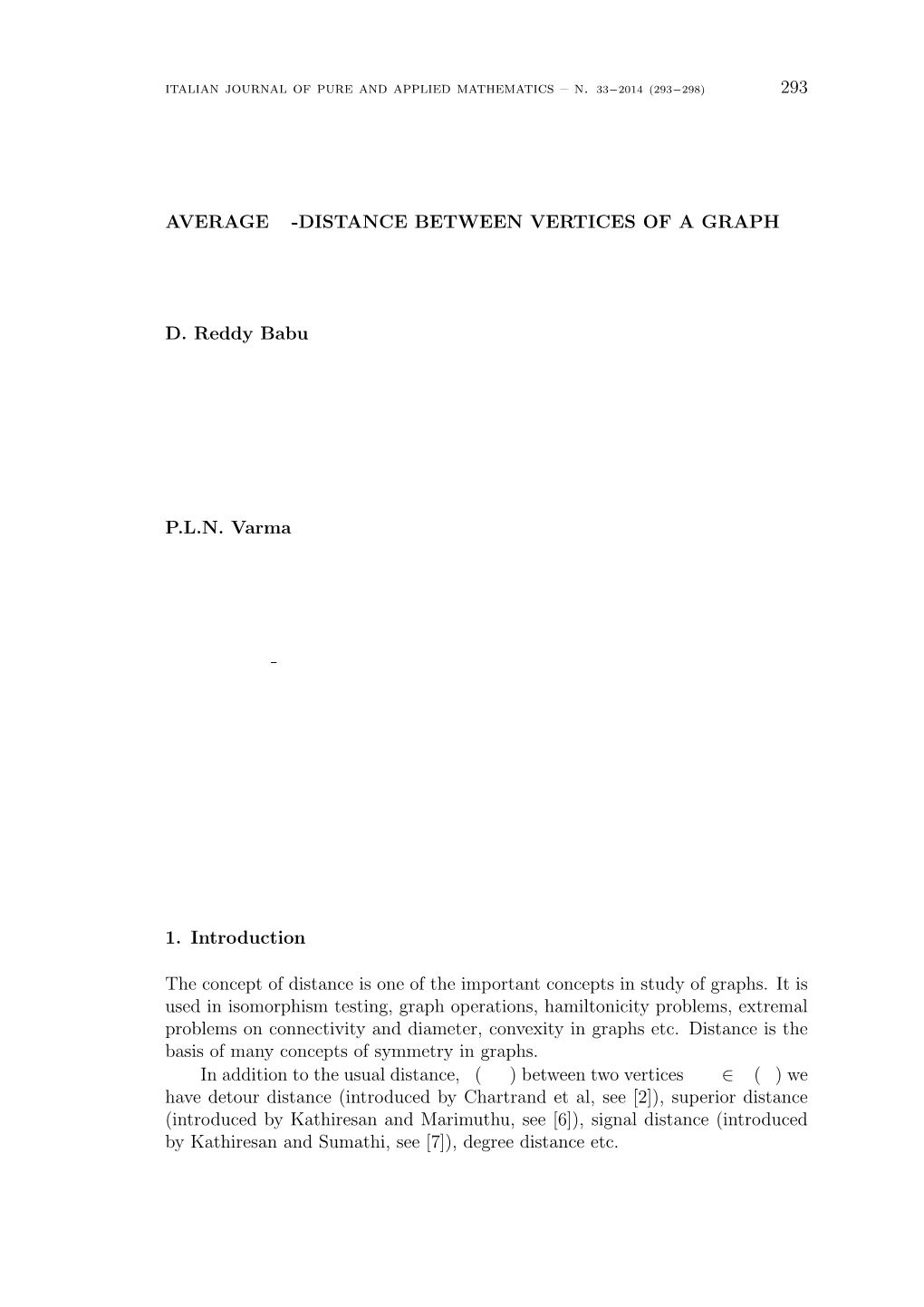 Average D-Distance Between Vertices of a Graph