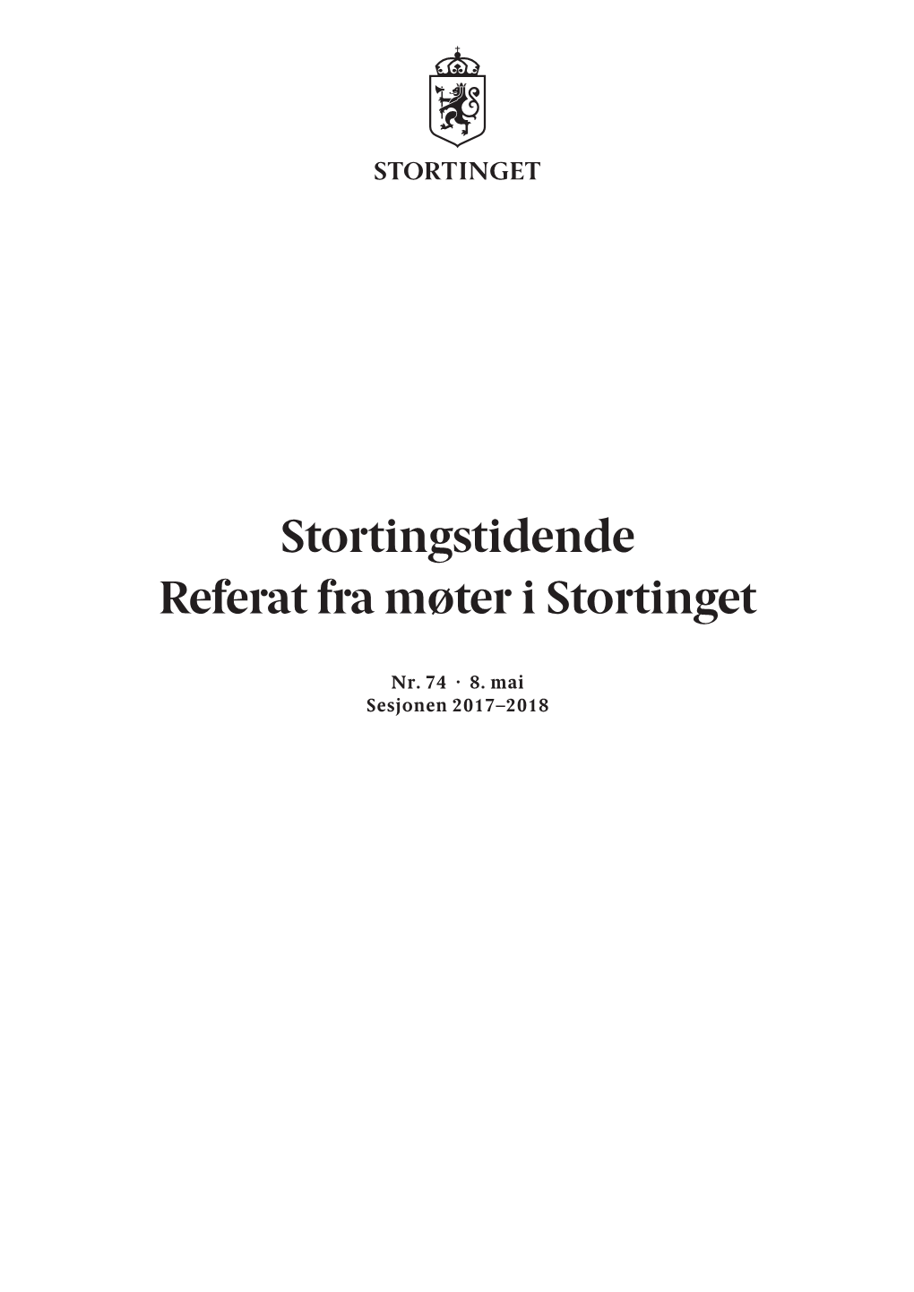 Stortingstidende Referat Fra Møter I Stortinget