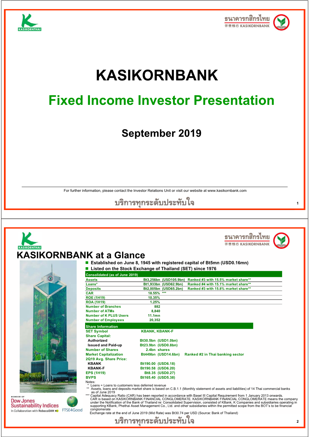 Fixed Income Investor Presentation