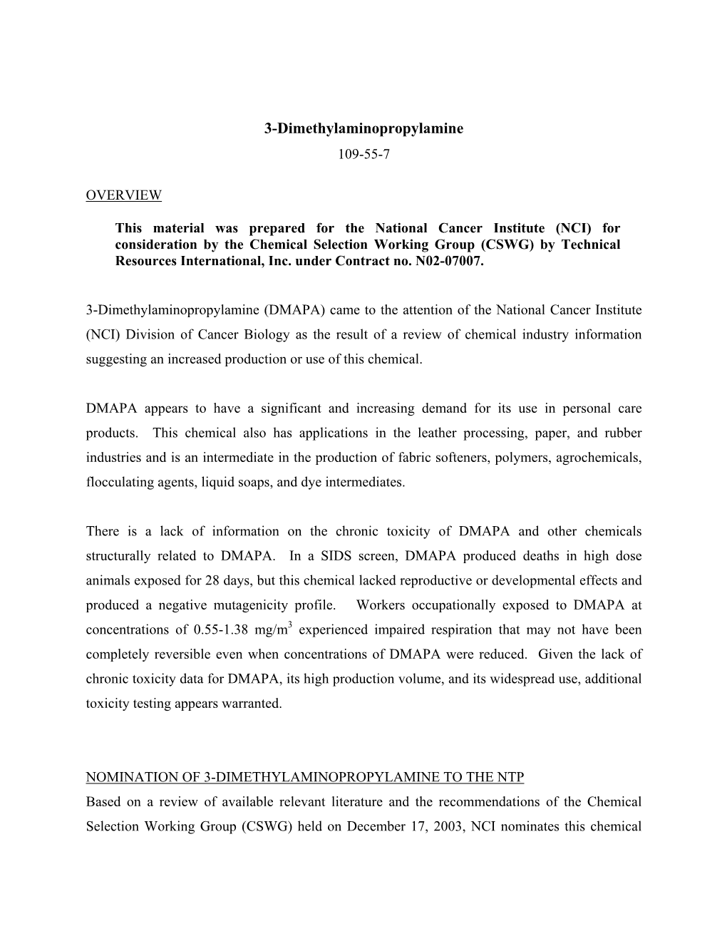 (Dimethylamino)Propylamine