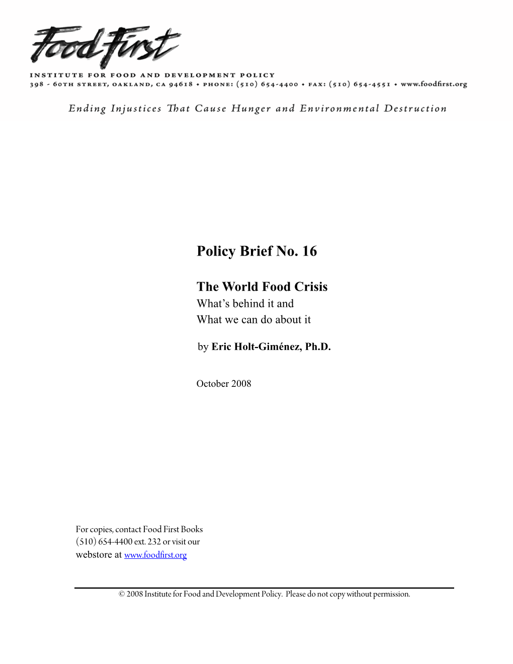 Policy Brief No. 16