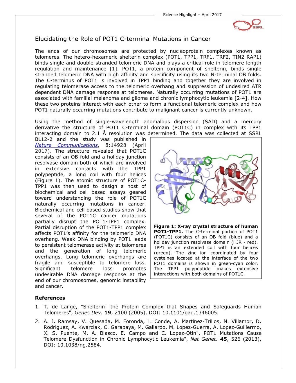 Elucidating the Role of POT1 C-Terminal Mutations in Cancer