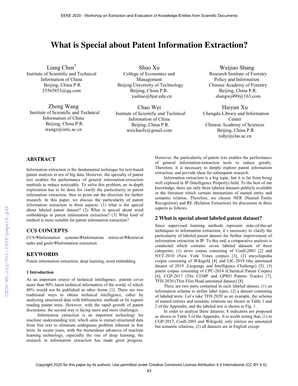 What Is Special About Patent Information Extraction?