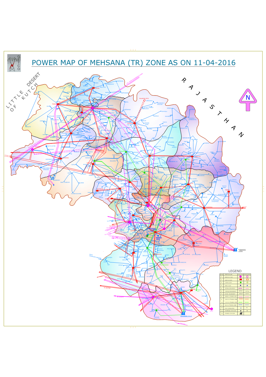 Power Map of Mehsana (Tr) Zone As on 11-04-2016