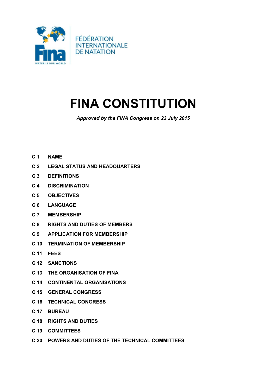 Fina Constitution