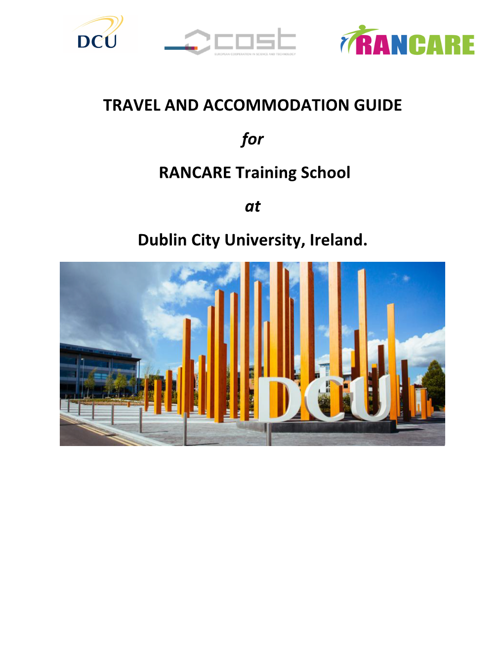 Dublin Training School 2018 Travel and Accommodation Guide
