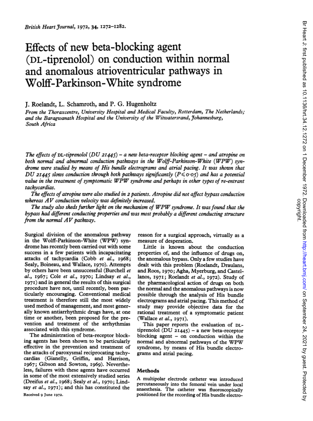 Effects Ofnew Beta-Blocking Agent Wolff-Parkinson-White Syndrome