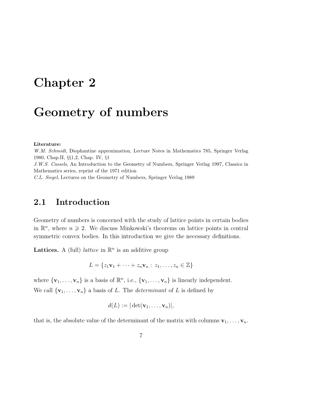 Chapter 2 Geometry of Numbers