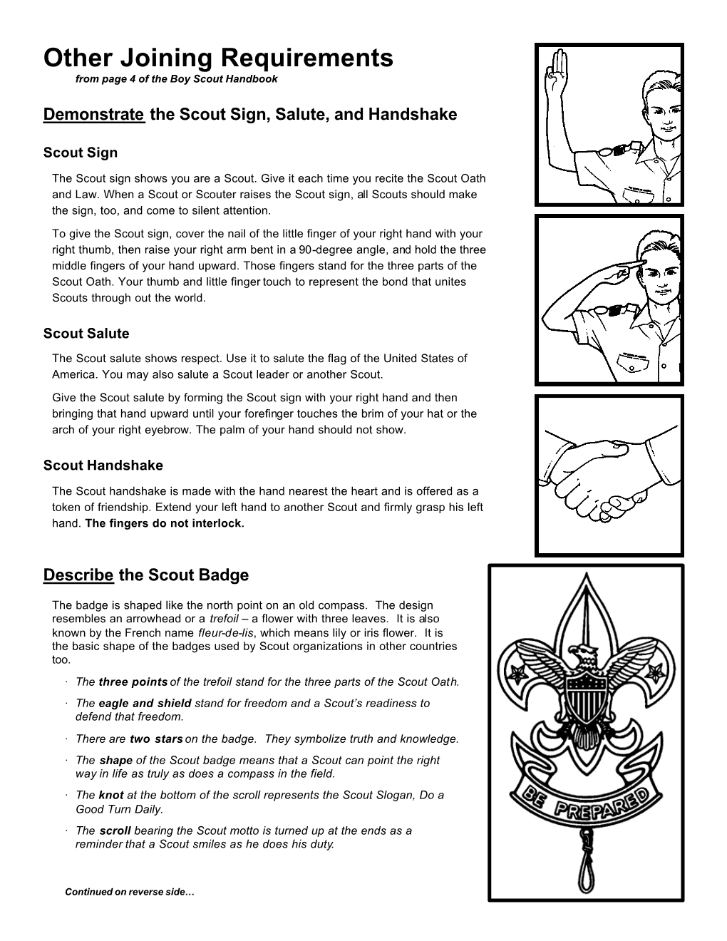 Boy Scout Joining Requirements